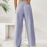 GETADME Fashion Striped Trousers Women Summer New Streetwear Basic Straight Casual Slim Pants Lady Sexy Solid Simple Versatile Trousers