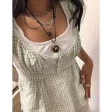 GETADME Xingqing Ruffle Top Buttons y2k Kawaii Women Crop Tops Cute E-girl Short Sleeve Tshirt Sweet Fairy Core Clothes Summer 2025 Vest