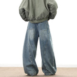 GETADME Wide Leg Denim Pants Male Loose Cowboy Mopping Trousers Baggy Men's Jeans Fashion Handsome Washed Streetwear Casual