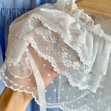 GETADME Korean Fashion Lace Irregular Skirt Curtain White Flowers Lace Mesh Halfbody Skirt Women Summer Bottoms Jeans Decorative Hemline