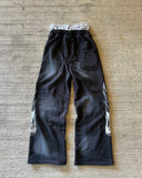 GETADME American Sweatpants Y2K Pants Men Gothic Hip Hop Letter Patch Retro Double Layer Design Baggy Elastic Waist Jogging Casual Pants