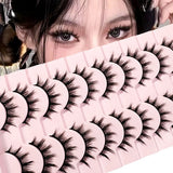 GETADME Eyelashes 10 Pairs Mange Lashes 3D Cat Eye Lashes Faux Mink Lashes Natural Fluffy False Eyelashes Wispy Makeup Tools
