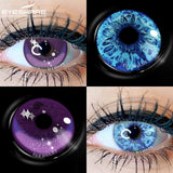 GETADME Eyeshare lentes de contato coloridas para olhos, 2 peças, anime, cosplay, lentes coloridas, azul, roxo, dia das bruxas, lentes de contato, maquiagem de beleza