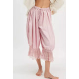 GETADME Women's Y2K Loose Fit Bloomers Cropped Pants Drawstring High Waist Floral Lace Patchwork Calf-Length Lantern Trousers