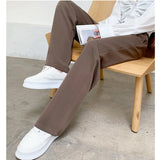 Pantalon tailleur GETADME pour femme, taille haute, longueur au sol, blanc, coupe ample, jambes larges, idéal pour l'automne et l'hiver. Pantalon droit long pour femme, parfait pour le bureau.