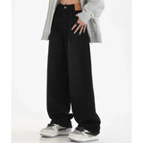 GETADME Woman High Waist Slim Fit Wide Leg Jeans Female High Street Y2k 2000s Casual Pants Lady Fashion Black Blue Loose Denim Trouserse