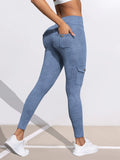 GETADME 1/3 PCS Washed Print Work Pocket Women Leggings Elastic Butt Lifting Fitness Tights 2025 New Athletic Pants Fashion Streetwear