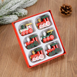 GETADME Wooden Train Pendants Christmas Tree Mini Hanging Doll Ornaments Decoration for Home 2025 Navidad Noel Xmas New Year 2025 Gifts