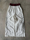 GETADME Men's White Wide Leg Casual Trousers Layered Waist Graphic Print Lounge Pants 2026