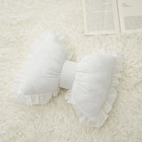 GETADME Modern Simple Sofa Pillow Living Room Bedside Cushion  Cute Bow Back Lace Edge  Comfortable and Breathable Pad