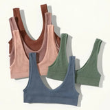 GETADME Women Push Up Bras Deep-U Shape Brassiere Small Cup Bralette Non-wire Seamless Underwear Female Comfy Sexy Lingerie Intimates