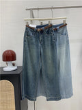 GETADME High Waist Wide Leg Denim Jeans plus Size Women's Spring Vintage Versatile Slimming High Waist Wide Leg Jeans