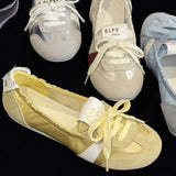GETADME Women Shoes loafers Sneakers Casual Flats Canvas Shoes Lace Up Summer Trend Dress Zapatos Mujer Breathable Shallow Ladies Shoes