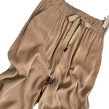 GETADME Acetic Acid Ice Silk Wide Leg Pants 2025 New Summer Thin Satin Casual Pants Women's High Waisted Straight Leg Pants Long Trouser