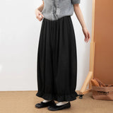 GETADME New Japanese Fashion Cropped Pants for Woman Vintage Baggy Lantern Trousers Women Spring Autmn Kawaii Ruffled Casual Pant Mujer