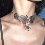 Getadme Bohemian Accessories Patchwork Flowers Pendant Necklaces Korean Fashion Necklace Women Punk Jewelry Vintage Choker