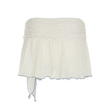 GETADME Sweet Cute Fabric Polka Dot Print Women Mini Skirts Bow Chic All-Match Causal Simple Summer Skirts