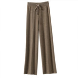 GETADME 2025 New Autumn and Winter  Women Cashmere Fashion Pants Knitted Loose Cashmere Women Pants Women