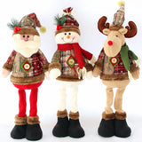 GETADME 3PCS Christmas Decorative Christmas Dolls Reindeer Snowman Santa Claus Standing Doll New Year Ornament Christmas Merry Christmas