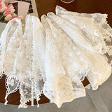 GETADME 레트로 레이스 반다나 헤드밴드 프린트 헤어 스카프 보헤미아 삼각형 헤드스카프 화이트 헤어 밴드 여성용 소녀 패션 스위트 스카프