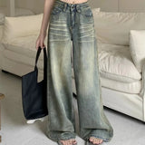 GETADME Y2K Loose Straight Leg Jeans Women Trousers Baggy Wide Fit Casual High Waist Retro Washed Vintage Style Women's Jeans Jeans