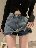 GETADME Summer High-Waisted Vintage Women Denim Short Skirt Small New Slim Sexy Korea Fashion Girl Cute Street A-line Mini Jeans Pants