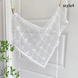 GETADME 트라이앵글 숏 스커트 하프 스커트 엉덩이 커튼 스커트 레이스 트림 스몰 에이프런 소프트 레이스 스택 인 스타일 한국식 봄 헤드스카프