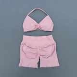 GETADME 2 Piece Sports Gym Set Strappy Bra Yoga Underwear Short Sport Leggings Bicycle Running Sportswear Woman Seamless Yoga Set