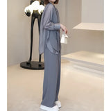 Getadme-여성 시니어 캐주얼 템퍼러먼트 투피스 세트 2023년 여름 신디자인 스플라이싱 슈트 씬 섹션 슈트 여성 투피스