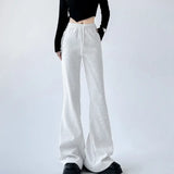 GETADME Fake 2 Pieces Women's Yoga Pants Elastic Boot Cut Lady's Sportswear Chic Shirring Long Trousers High Waist Slim Gym Flare Pant