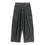 GETADME Baggy Jeans Men's Oversize Cargo Korean Black Wide Pants Streetwear Hip Hop Harajuku Male Fashion Straight Denim Pants