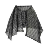 GETADME Unisex Layered A Line Wrap Skirt Hiphop Street Dance Checkered Hip Scarf Tie Up Asymmetrical Overskirt Shirt Extender