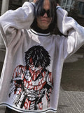 Getadme-Men's Winter Sweater Pullovers Knit Long Sleeve Tops Hip Hop Korean Anime Fashion Harajuku Gorhic Coat Y2k Streetwear Clothing