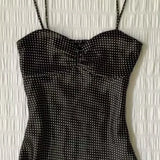 GETADME French Vintage Polka Dot Camisole Vest Women Summer Folds Sleeveless Y2k Crop Halter Tops Sweet hottie Slim Outerwear Tanks