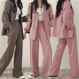GETADME Fashion 2025 Spring and Autumn Small Suit Retro jacket slim 2-piece Set For Women Korean Style Casual Top and Pants Suit