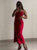 GETADME 2025 explosive new dress summer high sensibility halter strap Spice Girl bag hip dress