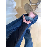 GETADME Y2k Womens Jeans Loose Fit Straight Leg Wide Trousers Baggy Denim Pants Casual Streetwear High Waist Vintage Washed Y2k Jeans