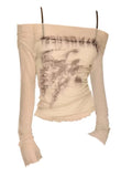 GETADME Summer Autumn Women Long Sleeve Japanese Y2k Streetwear Tee Gyaru Coquette T-Shirts Crop Tops 2000s Aesthetic Cute Core Design