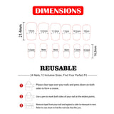 GETADME 24개 세트 여성용 짧은 프렌치 라이트 블루 핑크 듀얼 컬러 광택 표면 전체 커버 착용 가능 가짜 네일 프레스온 네일 아트