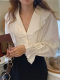 Getadme Women Blouse Female Shirt Summer Womens Blouses Spring Maxi Blusas Casual Elegant Vintage Long Sleeve Cotton Oversize Loose