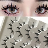 GETADME Anime-Inspired False Eyelashes, 5 Pairs Cartoon Eye Faux Lashes, Dramatic Look Demon Style, Volumizing & Lengthening