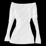 GETADME Sexy Punk Y2k Long sleeve Crop Top One shoulder Harajuku Grunge Goth Pullover Streetwear Hip Hop Baby Tee Retro Fashion Top EMO