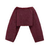 GETADME Sexy Women's Crop Faux Fur Coat Street O-neck Long Sleeve Female Plush Outwear 2025 Autumn Winter Lady Warm Furry Streetwear New