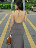 GETADME Trendix Women Bodycon High Waist Camisole Dress 2025 Summer Slim Sexy Backless Patchwork Sundress Vacation Beach Party Dresses