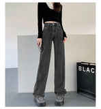 GETADME New Autumn And Winter Styles Suitable For All Seasons Basic Jeans For Women High Waist Retro Wide Leg Versatile And Casual Jeans