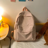GETADME Waterproof Nylon Backpack for Women Simple Solid Color Bookbag Travel Backpack for Student Girls School Bag Female Shoulder Bags