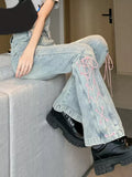 High Waist Slim Flare Pants Women Casual Vintage Wide Leg Jeans Pure Color Korean Style Denim Trousers Female 2022 Autumn Design
