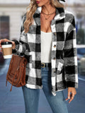 GETADME Cross border European and American autumn/winter square plaid lapel women's coat