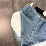 GETADME American High Waist Spicy Girl Irregular Denim Shorts Women Summer New Fashion Elastic Tight Hot Pants Jeans Women Clothing