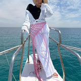 GETADME Netted Fringe Waistband Handwoven Bikini Cover Up Skirt Festival Street Sle Me Top Soulful Accessory For Suits Jeans Waistline